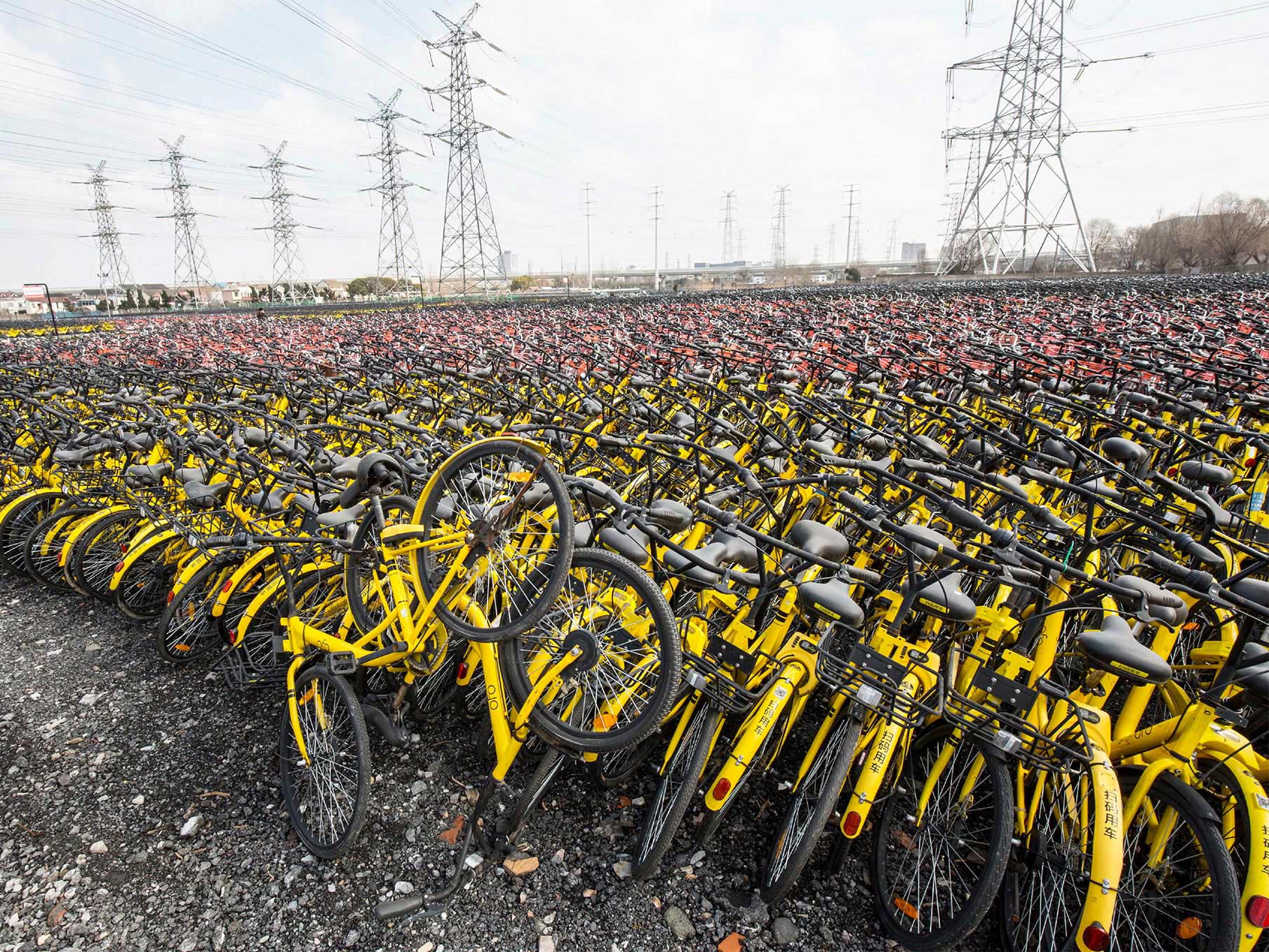 Landfill full of bikes